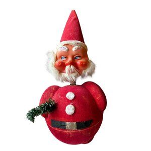 West Germany Santa Candy Dish Post WW2 Paper Mache Bobble Head